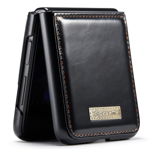 θήκη CASEME για Samsung Galaxy Z Flip 3, Waxy Textured, μαύρη