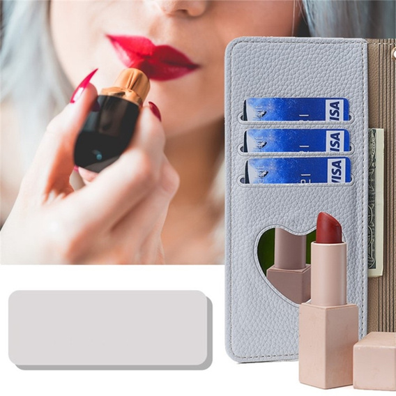 θήκη Wallet Zipper Pocket flip για το Xiaomi Redmi 13C / Poco C65, Wallet Zipper Pocket, με καθρέφτη, μπλε