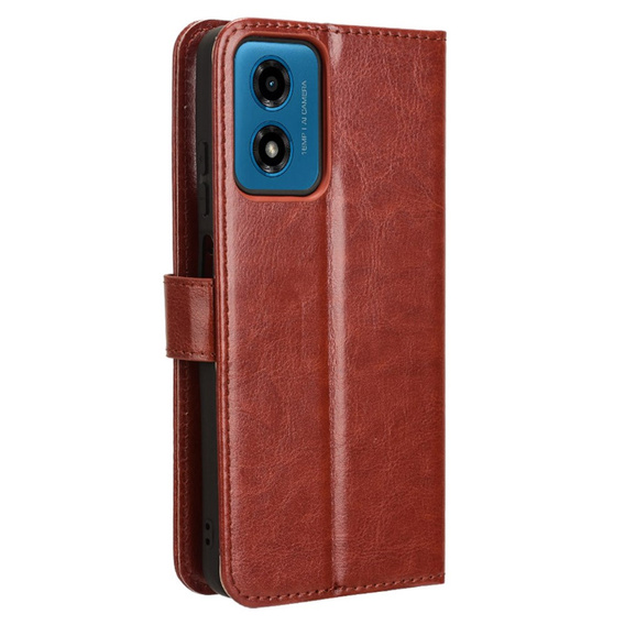 Θήκη με πτερύγιο για Motorola Moto G24 / G24 Power / G04, Crazy Horse Wallet, καφέ