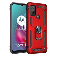 θωρακισμένη θήκη για Motorola Moto G10/G30, Nox Case Ring, κόκκινη