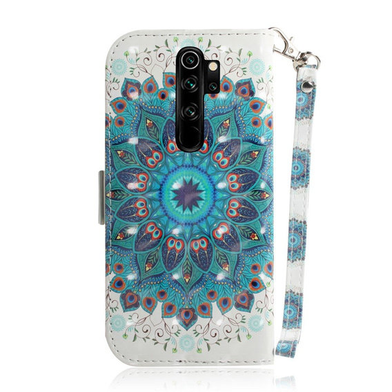 Θήκη με πτερύγιο για Xiaomi Redmi Note 8 Pro, Wallet mandala, λευκή