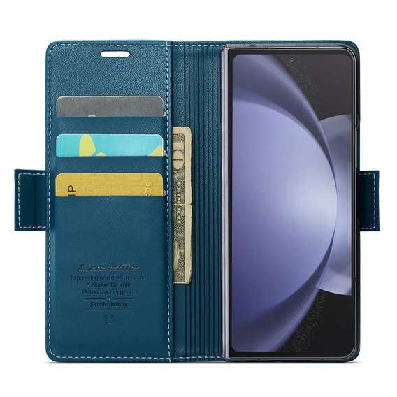 CASEME flip case για Samsung Galaxy Z Fold6 5G, Litchi Wallet, μπλε