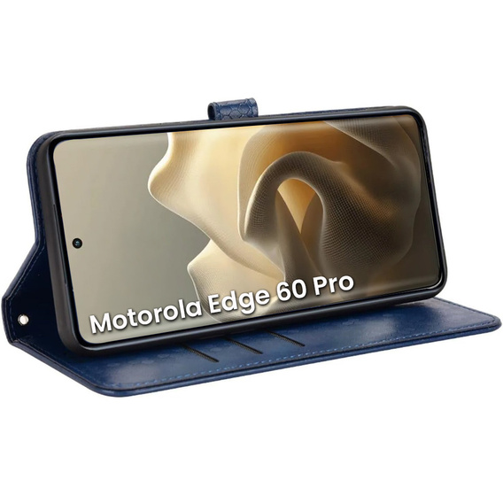 θήκη πτερύγιο για Motorola Edge 60 Pro, Wallet Rhombus, μπλε