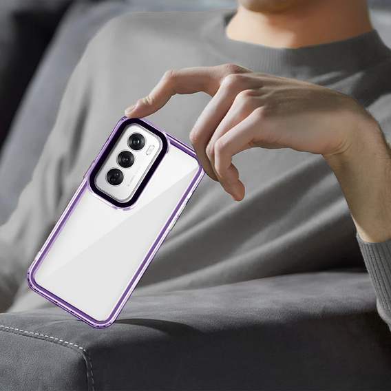 Θήκη για Oppo Reno 12 Pro, Fusion Hybrid, διαφανής / βιολετί