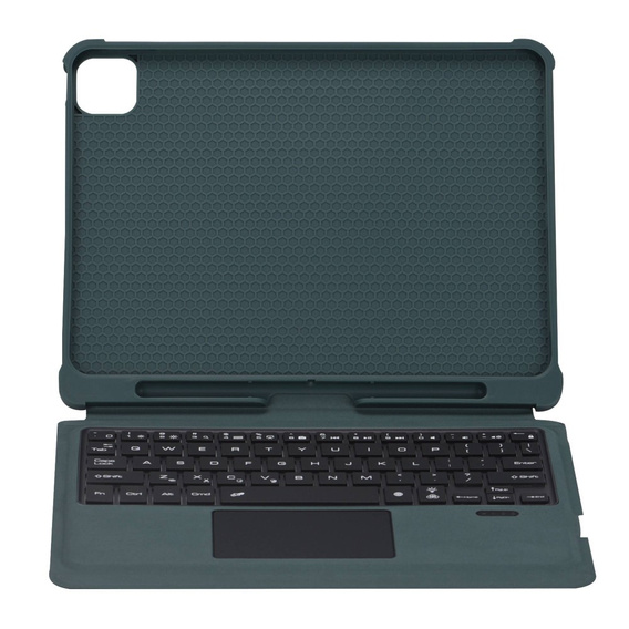 Θήκη + πληκτρολόγιο iPad Air 10.9 4 2020 / 5 2022, TouchPad Pen Slot, πράσινη