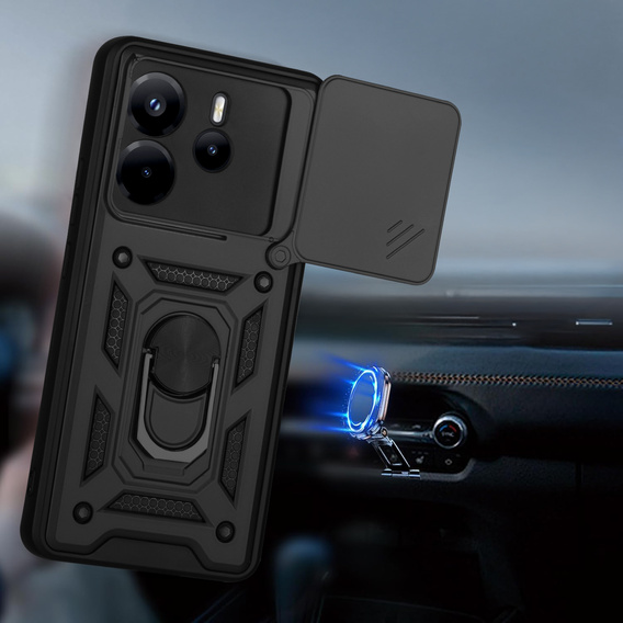 Θήκη για Xiaomi Redmi Note 14 4G, CamShield Slide, μαύρη