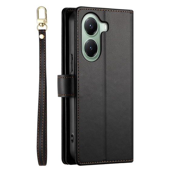 Θήκη με πτερύγιο για Xiaomi Poco X7 Pro 5G, Wallet Zipper Pocket, μαύρη