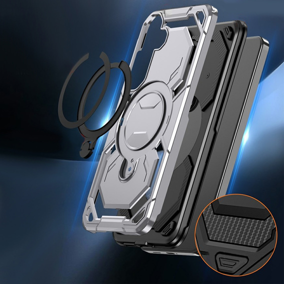 Μαγνητική θήκη με βάση για Samsung Galaxy A57 5G, ασημί