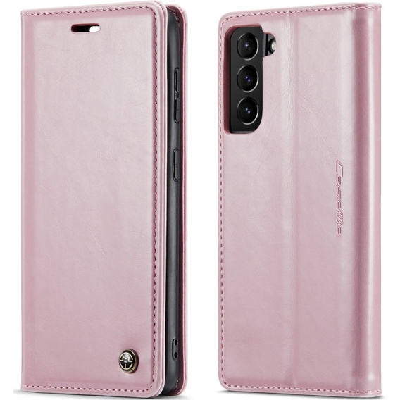 θήκη CASEME για Samsung Galaxy S21 FE, Waxy Textured, ροζ