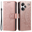 Θήκη με πτερύγιο για Xiaomi Redmi Note 13 Pro+, Mandala, ροζ rose gold