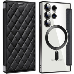 Θήκη με πτερύγιο για Samsung Galaxy S24 Ultra, RFID Wallet MagSafe CamShield, μαύρη