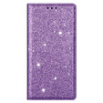 θήκη iPhone 16E, Card Slot Glittery, μωβ