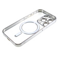 Θήκη για iPhone 14 Pro, Electro MagSafe, ασημένια + Γυαλί για την οθόνη