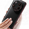 Θήκη για Xiaomi 14 Ultra, Armor Bumper, με κάλυμμα φακού, μαύρο / κόκκινο