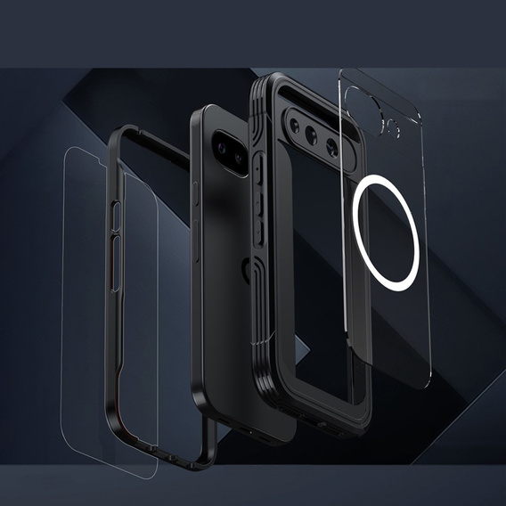 Θήκη Shockproof με γυαλί, για MagSafe για Google Pixel 10a, μαύρη