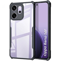 Θήκη για Oppo Reno 14F, ενισχυμένη, διαφανής με μαύρες πλευρές
