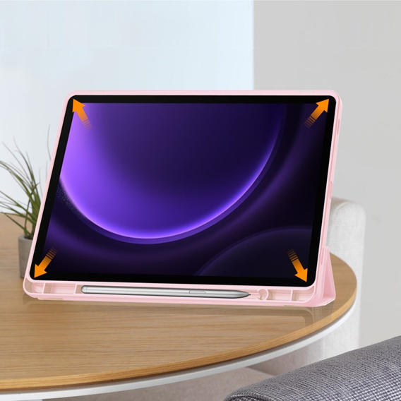 Θήκη για Samsung Galaxy Tab S10 Lite / S10 FE / S9 FE, Smartcase με χώρο για γραφίδα, ροζ