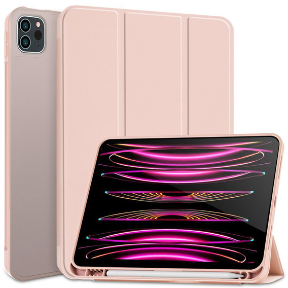 Θήκη για iPad Pro 12.9" 2022/2021/2020 (6/5/4 gen.), Smart Pencil, με υποδοχή γραφίδας, ροζ