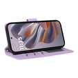 θήκη πτερύγιο για Motorola Edge 50 Neo / Motorola ThinkPhone 25, Rhombus Crossbody Leather, μωβ