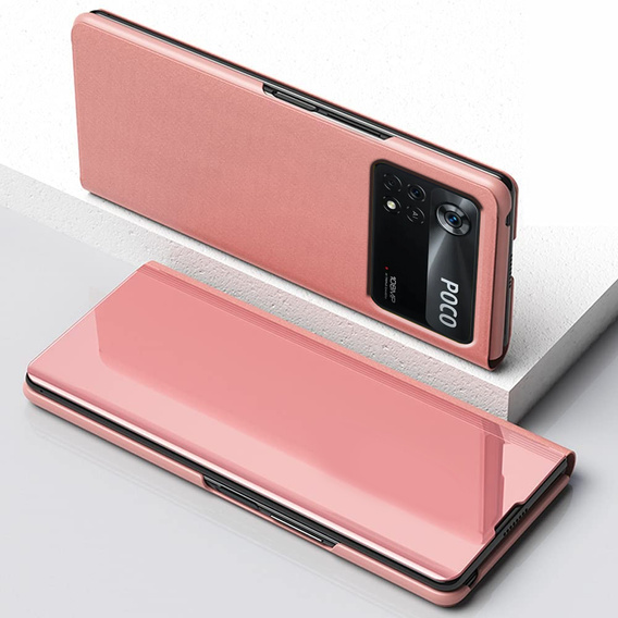 Θήκη για Xiaomi Poco X4 Pro 5G, Clear View, ροζ rose gold