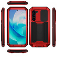 Θωρακισμένη θήκη για Samsung Galaxy S23, R-JUST CamShield Slide, κόκκινη / μαύρη