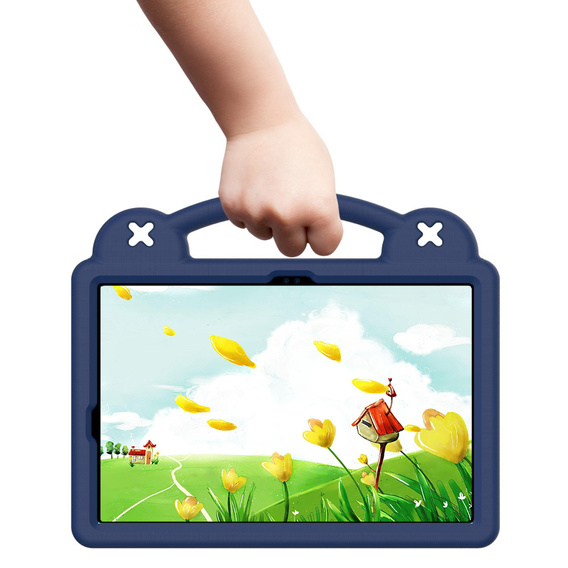 Παιδική θήκη για Samsung Galaxy Tab S10 Lite / S10 FE / S9 FE, Cute Patterns, με βάση, σκούρο μπλε