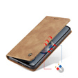 θήκη CASEME για Xiaomi 12T / 12T Pro, Leather Wallet Case, καφέ
