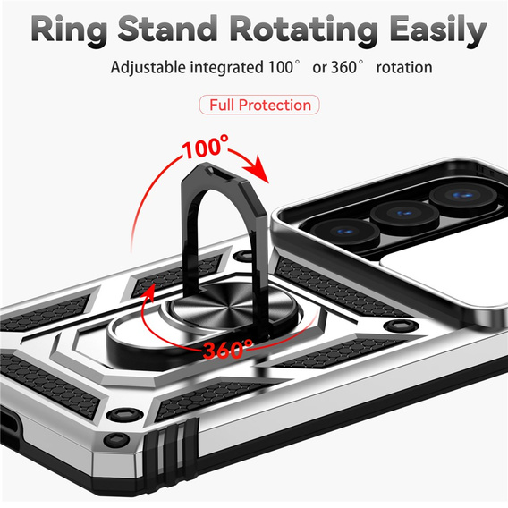 Θήκη με βάση και προστατευτικό φακού για Samsung Galaxy S26, ασημί
