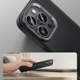 θήκη BENKS Kevlar για iPhone 16 Pro, για MagSafe, Carbon Fiber, μαύρη