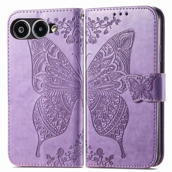 Θήκη με πτερύγιο για T Phone 3 5G, Butterfly, μωβ