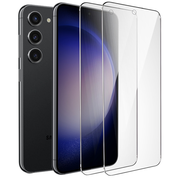2x Μετριασμένο γυαλί για Samsung Galaxy S23, ERBORD 9H Hard Glass στην οθόνη
