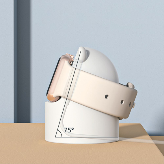 Βάση φόρτισης σιλικόνης για Apple Watch 1/2/3/4/5/6/7/8/SE/Ultra, λευκή
