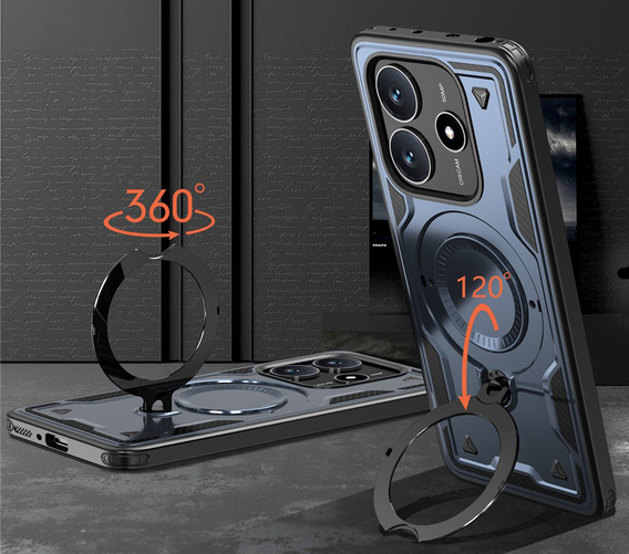 Θήκη για Xiaomi Redmi Note 14 5G, Στρατιωτικό MagSafe, μπλε + γυαλί 9H