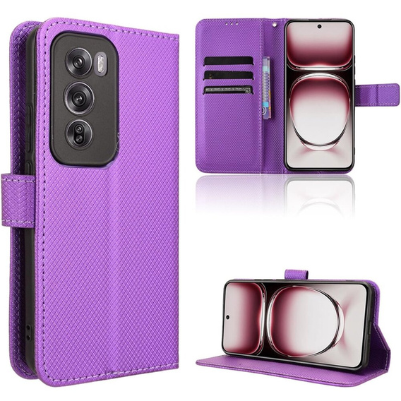 Θήκη με πτερύγιο για Oppo Reno 12 Pro, Wallet Smart Magnet, μωβ
