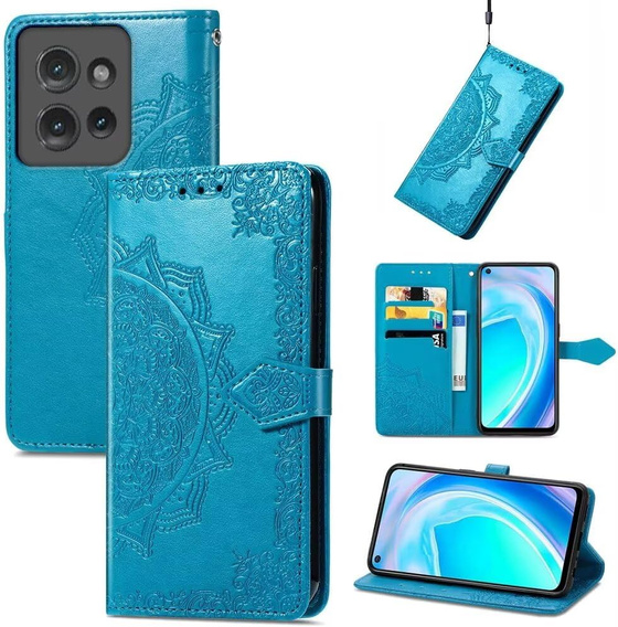 Θήκη με πτερύγιο για Motorola Edge 50 Neo / Motorola ThinkPhone 25, Mandala, μπλε