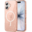 Θήκη για iPhone 17, για MagSafe, glitter, ημιδιαφανές χρυσό