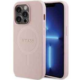 GUESS Θήκη για iPhone 14 Pro, Saffiano MagSafe, ροζ