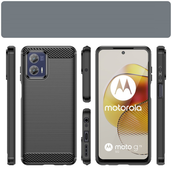 Θήκη για Motorola Moto G73 5G, Carbon, μαύρη