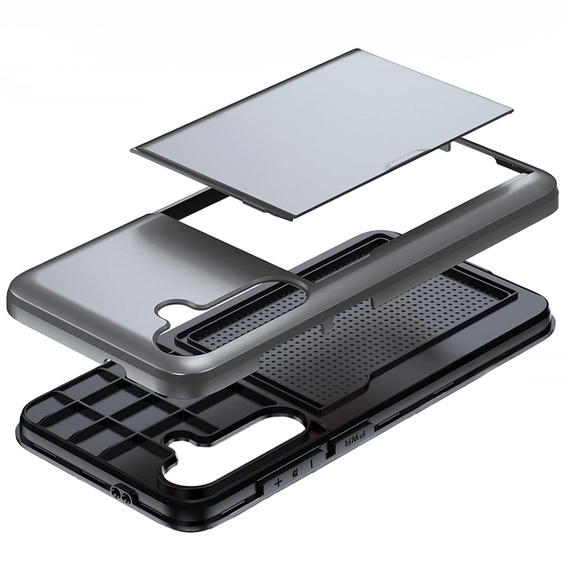 Θήκη για Samsung Galaxy A56 5G, Sliding Card Holder, γκρι