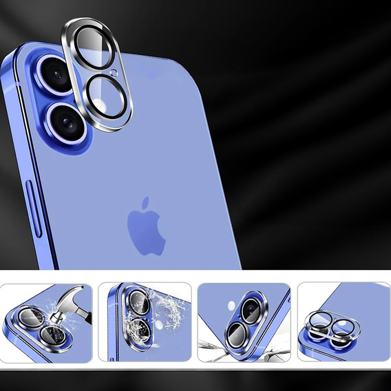 Μετριασμένο γυαλί για κάμερα για το iPhone 16 / 16 Plus, μαύρη