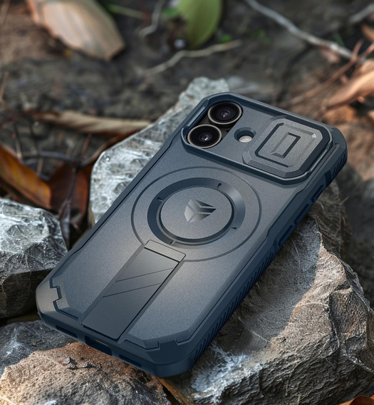 Θωρακισμένη θήκη για iPhone 16, Dexnor CamProtect MagSafe, μπλε