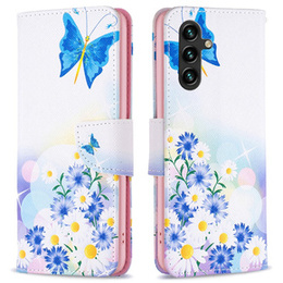 Θήκη με πτερύγιο για Samsung Galaxy A05s, Wallet, Butterfly & Flowers λευκή