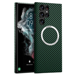 Θήκη για Samsung Galaxy S22 Ultra, Magsafe Slim Carbon, πράσινη