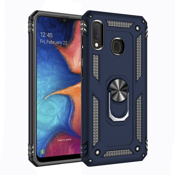 θωρακισμένη θήκη για Samsung Galaxy A20E, Nox Case Ring, μπλε