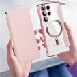 Θήκη με πτερύγιο για Samsung Galaxy S24 Ultra, RFID Wallet MagSafe CamShield, ροζ