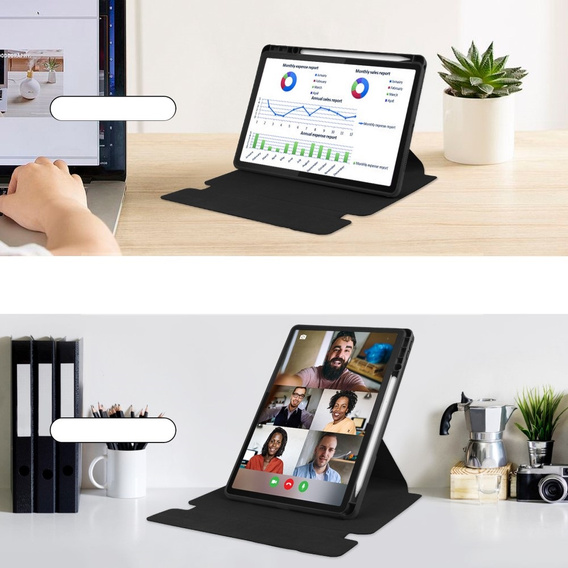 Θήκη πληκτρολογίου για Lenovo Tab M11, Rotary 360° Leather, μαύρη