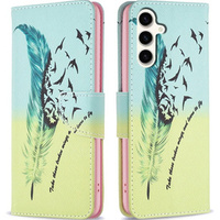 Θήκη με πτερύγιο για Samsung Galaxy S23 FE, Wallet, feather, μπλε