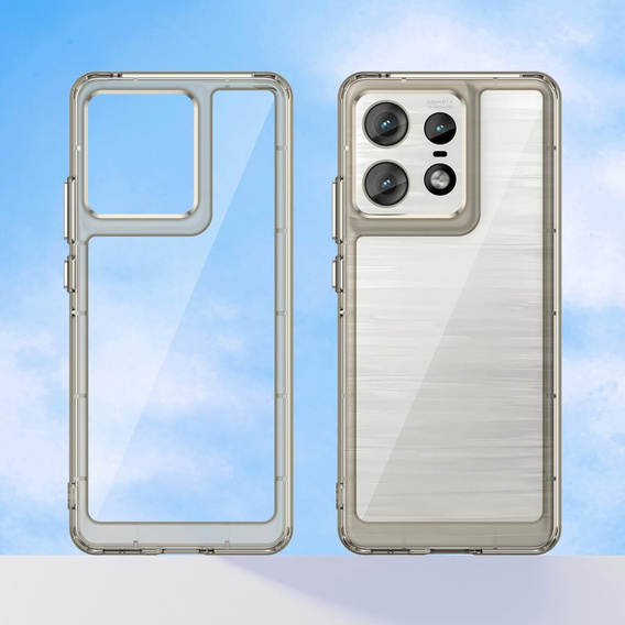 Θήκη για Motorola Edge 50 Pro, Fusion Hybrid, διαφανής / γκρι