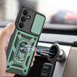 Θωρακισμένη θήκη για Samsung Galaxy A26, CamShield Slide, πράσινη + Μετριασμένο γυαλί 9H