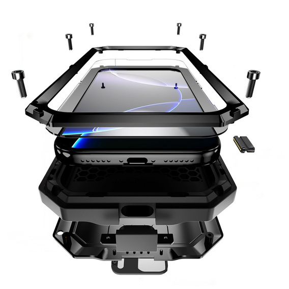 Θήκη R-JUST με προστατευτικό οθόνης και βάση για iPhone 17 Pro Max